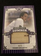 2021-22 Leaf Lumber TEEMU SELANNE Game Used Lumber Purple /9