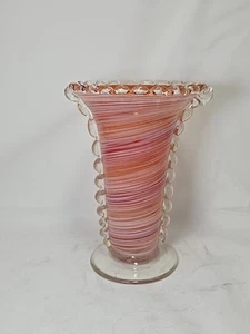MCM Aureliano Toso Mezza Filligrana Vase 1950s Murano Venetian 8-7/8” tall - Picture 1 of 8
