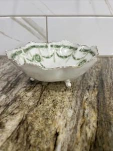 ANTIK R.S. PREUSSEN PORZELLAN VERZIERT GIRLANDE FLORAL FUSSSCHALE 6" x 2 1/4" - Bild 1 von 24