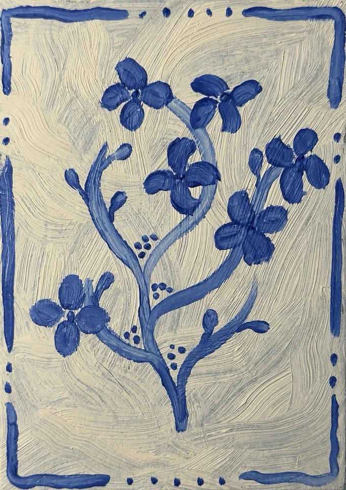 ACEO 原创油画花卉 ATC 艺术卡自然代尔夫特艺术 Emmer Plaxe 著 — 第 1/1 张图片