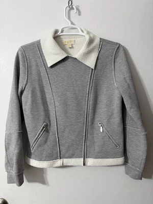 Michael Kors Women's Fleece Zip-Up Jacket - Gray - Size Large - Image 1 of 4