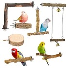 Natürliche Sitzstangen für Vögel, 7 Stück Holz, Vogel Papagei Schaukel Spielzeug