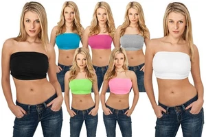 Urban Classics Ladies Bandeau Tank Top Stretch Shirt Sports Bra Lingerie Neon TB - Picture 1 of 36