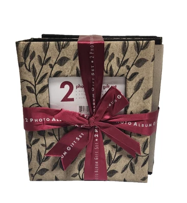 Elsa L. 2 Piece Photo Album Gift Set Fabric Covers 200 Slip In Slots Each 2005 - Image 1 of 4