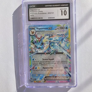 Pokemon TCG Vaporeon ex 023/131 Sv: Prismatic Evolutions Holo CGC GEM MINT 10 - Picture 1 of 3
