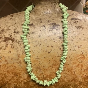 Collar de plata de ley y gaspeita verde 18,5 pulgadas - Imagen 1 de 5