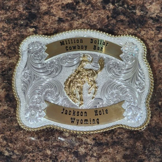 VTG Million Dollar Cowboy Bar Jackson Hole Wyoming Belt Buckle Nice!!! - Image 1 of 4