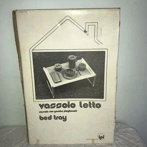 Vintage Vassoii Letto White ABS Bed Tray By Trezzano Milano, original Box! Italy - Picture 1 of 5