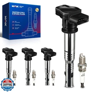 OEM Performance Set of 4 UF575 Ignition Coils and Iridium Spark Plug Compatib - Picture 1 of 5