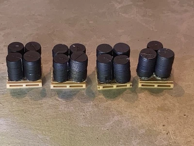 Army barrels on skids by Pegasus 1/72 scale color is black - Image 1 of 2