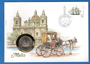 STAMPS & COINS COVERS-10 cents (1972) Malta, 1984, Philswiss-**/# - Picture 1 of 2