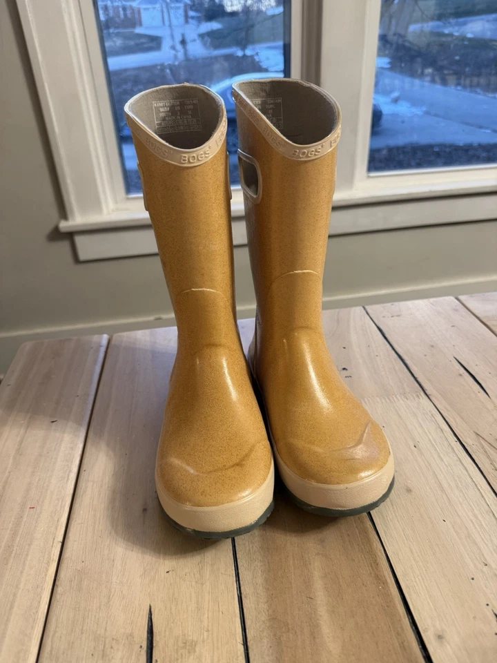 Botas de lluvia Bogs Youth talla 3 Pull On niñas impermeables aisladas brillantes Foto 1 de 4