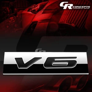 3M TAPE ON METAL EMBLEM DECAL LOGO TRIM BADGE POLISHED CHROME BLACK LETTERING V6 - Picture 1 of 2