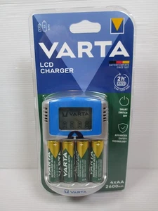 Cargador LCD Varta - Enchufe Reino Unido Incluye 4 pilas recargables AA 2600 mAh - - Imagen 1 de 8
