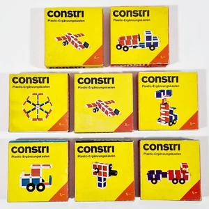 ©1964 CONSTRI Plastiksteckspielzeug 8x PLASTIC-ERGÄNZUNGSKÄSTEN Vintage Lego - Bild 1 von 1