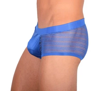 Doreanse Boxer Brief Silky Hipster Short Low Rise-Boxer Lacy Mesh Blue 1588 8 - Bild 1 von 7