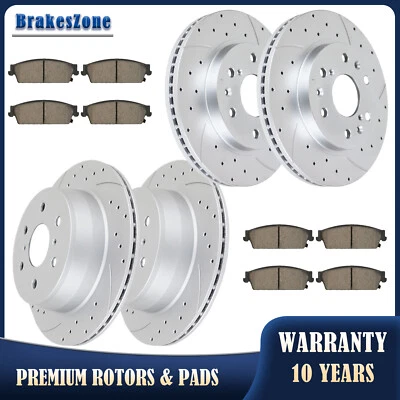 Передние и задние тормозные диски колодки подходят для Cadillac Escalade Chevrolet Tahoe с просверленными отверстиями - Изображение 1 из 4