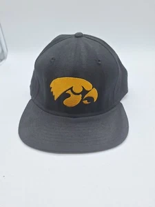 IOWA HAWKEYES Black Yellow Delong Embroidered Snap-back Baseball Ball Cap - Picture 1 of 16