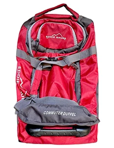 Eddie Bauer Commuter Rolling Duffel Travel Bag Luggage Red - Picture 1 of 20