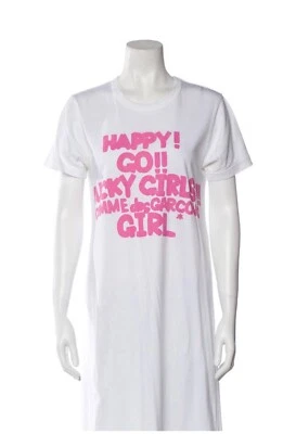 Comme des Garçons Girl Graphic Print Midi Length Dress White Sz M Foto 1 de 4