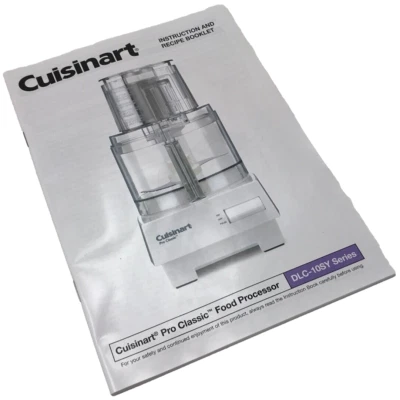 Cuisinart DLC-10SY USER INSTRUCTION MANUAL RECIPE BOOK Genuine English Spanish - Image 1 of 4