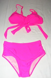 Hot Pink Bikini Girls Youth Size Small Two Piece Bathing Suit Swimsuit - Picture 1 of 13