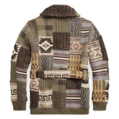 RRL Double RL Patchwork Wool Blend Cardigan M New Wool Linen Cotton Japan Authen - Image 1 of 4