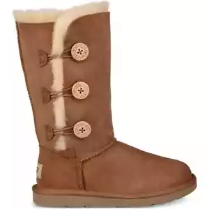 NEW WITHOUT BOX! UGG BIG KIDS BAILEY BUTTON TRIPLET II BOOTS SIZE 1 (NEW MODEL) - Picture 1 of 5