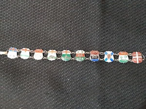 Sterling Silver 925 Niagara Falls Enamel Coat Of Arms Bracelet - Picture 1 of 4