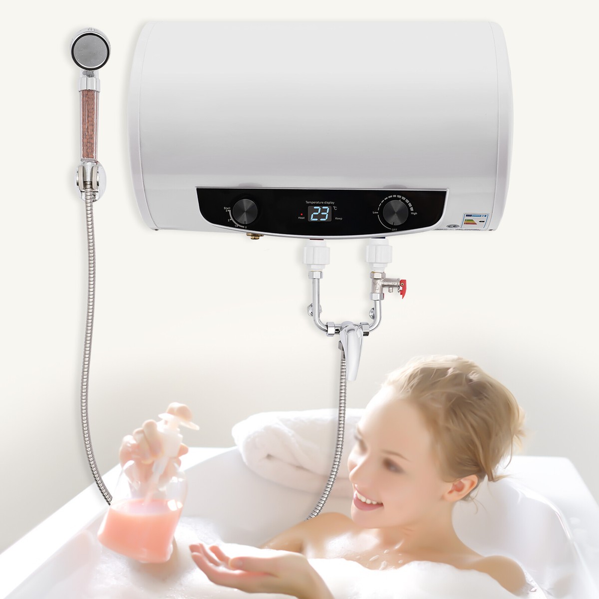 C-Juzarl Elektro Boiler 50L 2kW - Wand Warmwasserspeicher Für Küche & Bad