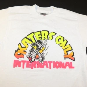 VINTAGE SKATERS ONLY INTERNATIONAL SKATE TEE T SHIRT Mens S White - Picture 1 of 4