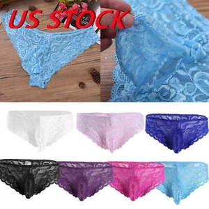 Sissy Pouch Höschen Herren Spitze Bikini Slip G-String Tangas Low Rise Unterwäsche - Bild 1 von 94