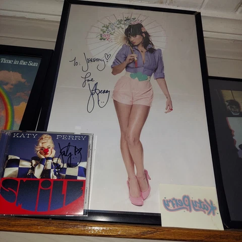 Katy Perry (Hudson) Hand Signed Poster Autographed CD Lot Framed Smile FS L@@K Cover
