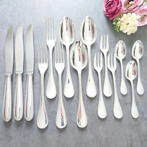 Christofle Perles 15pcs Silverplate Flatware Knife Fork Spoon Excellent - Picture 1 of 20