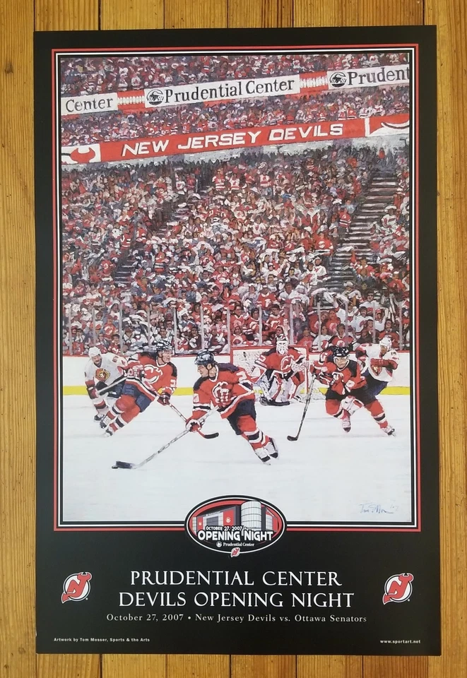 Póster New Jersey Devils Prudential Center noche de apertura 27 de octubre de 2007, NUEVO Foto 1 de 1