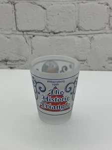 The Historic Triangle Shot Glass Williamsburg 1966 Jamestown 1607 Yorktown 1781 - Picture 1 of 4