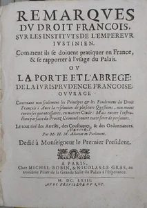 Mercier Observaciones Del Derecho François Salones L 'em Pereur Justinian 1663 - Imagen 1 de 12