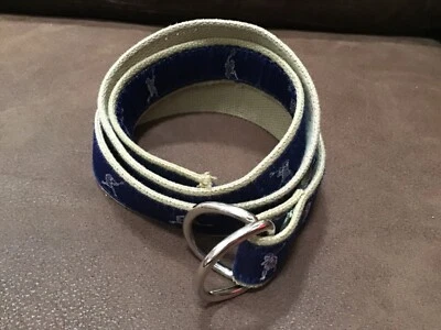 THE BELTED COW LACROSSE CANVAS BELT NAVY D-RING CLASP SIZE M/30-32 VINTAGE - Image 1 of 4
