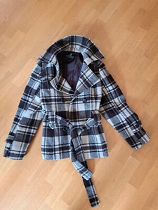 Da-Woll-Jacke, beige-braun kariert, Gr. 38, Authentic, wie NEU - Bild 1 von 8