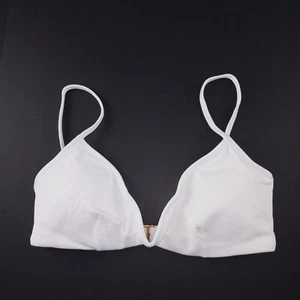 L*Space Ribbed Helena Bikini Top Women's Size Medium White Removable Pads Swim - Picture 1 of 6