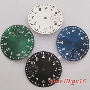 Reloj 37mm Estéril Luminoso Negro Azul Blanco Verde Esfera Ajuste Serie ETA 6497 st36 - Imagen 1 de 11