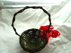 Vintage Wicker Basket w. Handle-Craft Item-Christmas/Holiday-Candle Holder - Picture 1 of 5