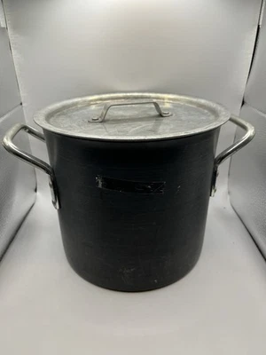 VINTAGE Calphalon Commercial Aluminum Stockpot 808 Stock Pot 8 Quart w 310C Lid - Image 1 of 4