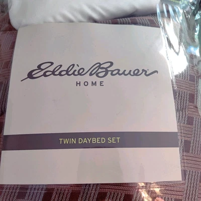 Eddie Bauer Twin Daybed Set Brown Blue Beige Comforter 2 shams & Skirt Geometric - Image 1 of 4