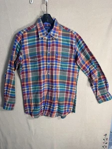 Paul Fredrick Shirt Mens Medium Multicolor Plaid Flannel Long Sleeve Trim Fit - Picture 1 of 12