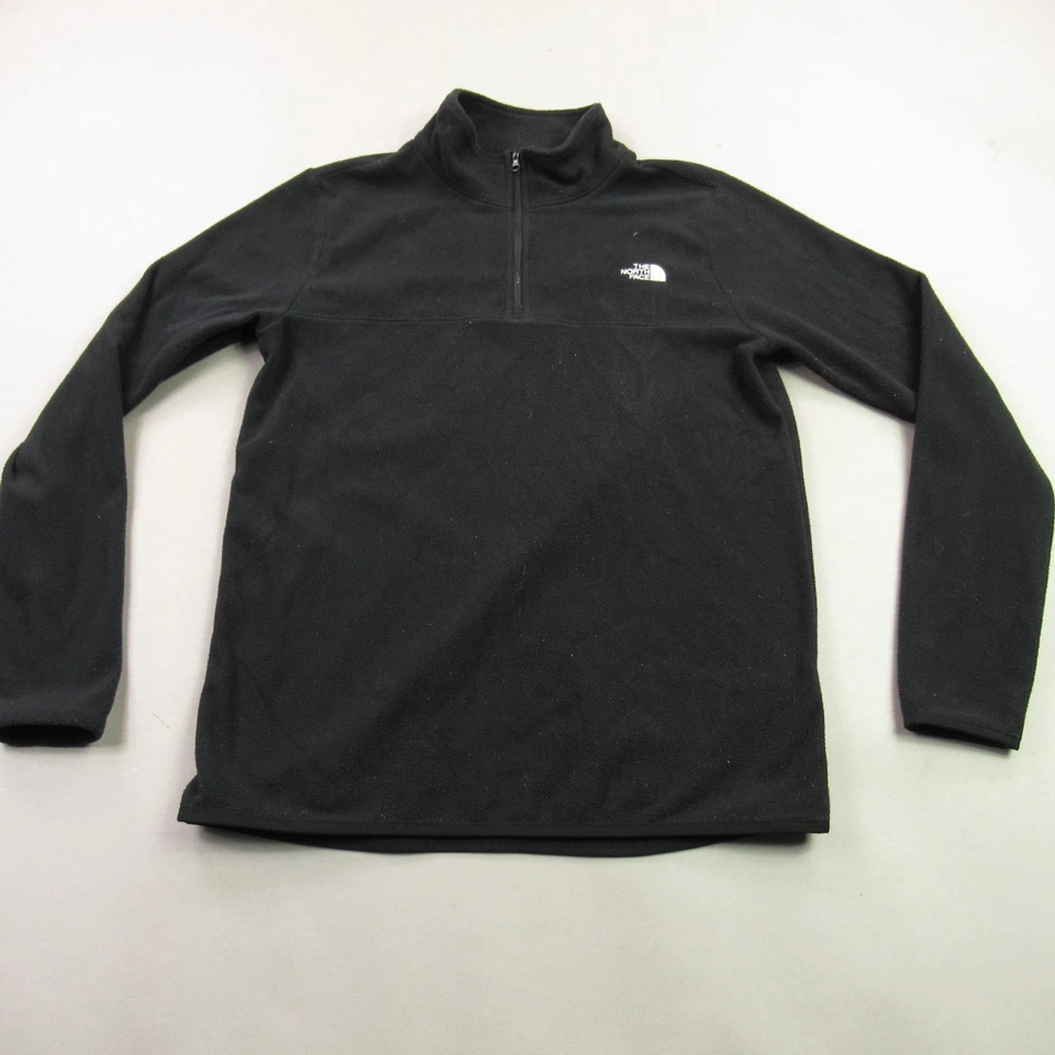 Suéter North Face Para Hombre Mediano Manga Larga 1/4 Cremallera Negro Pullover Ligero Foto 1 de 4