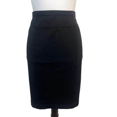 Falda Ellen Tracy Talla Mediana Clásica Negra Jersey Tejida Recta Lápiz Rodilla Foto 1 de 4