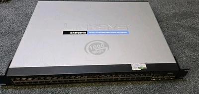 Linksys SRW2048 48-Port 10/100/1000 WebView Gigabit Ethernet Switch 4x SFP - Image 1 of 4