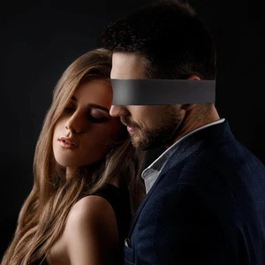 2 Pcs Satin Eye Mask for Sleeping Sleep Silk Blindfold Black Red - Picture 1 of 7