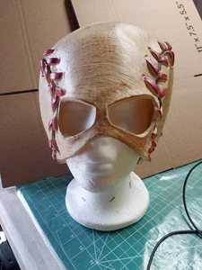  Baseball Mask Scary Halloween Red Thread Strap Holes Adult Size - Picture 1 of 6